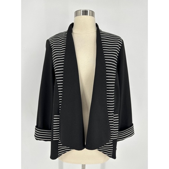 Chicos Striped Open Front Cardigan Jacket - Picture 1 of 10